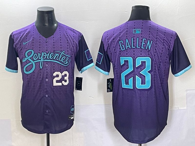 Men 2025 Arizona Diamondback #23 Gallen Purple Joint Name Nike MLB Jersey style 2->arizona diamondback->MLB Jersey